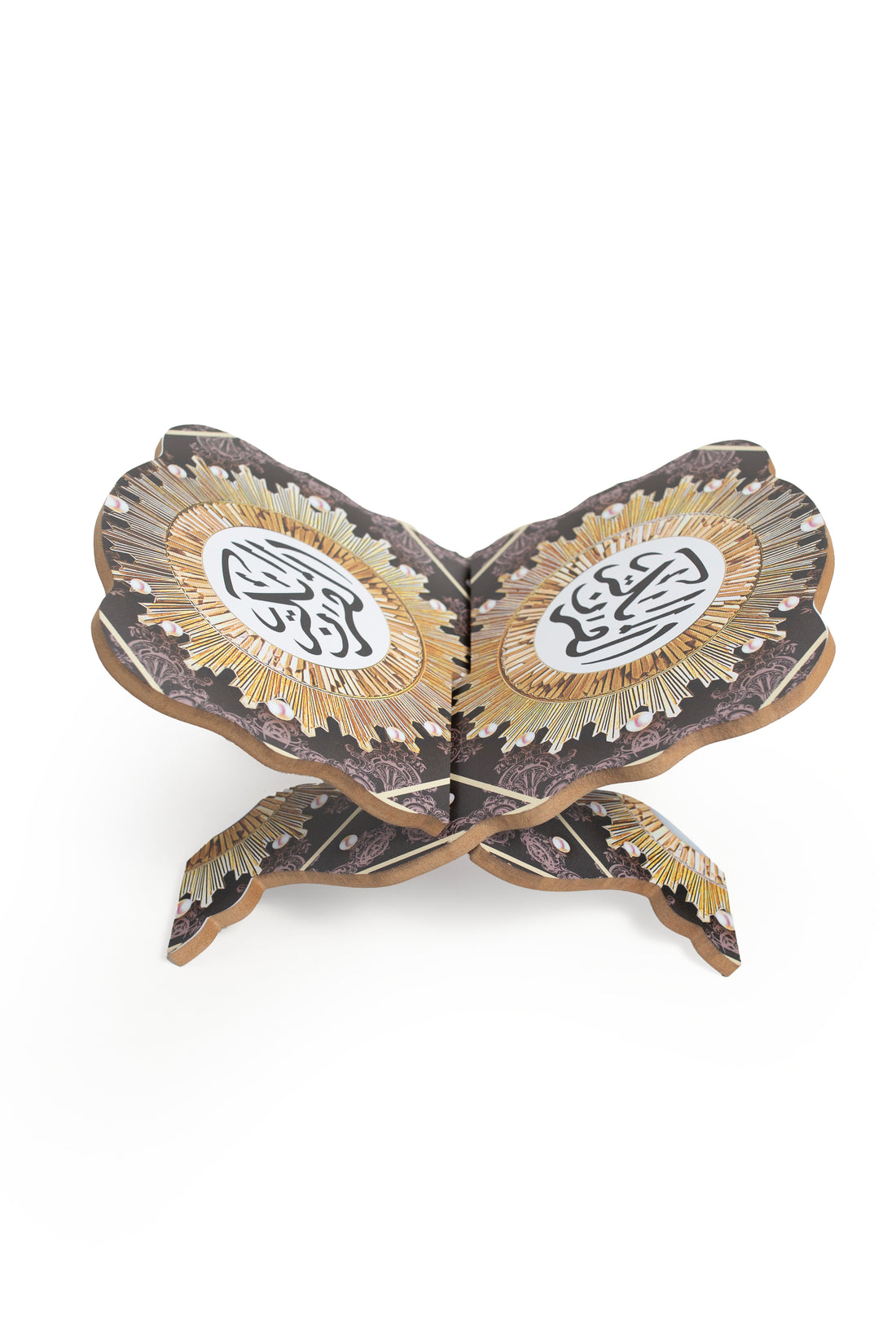 Elegant Quran Stand (Rehal) β Black & Gold Sunburst Design