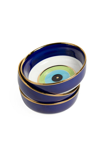 Evil Eye Ceramic Bowls – Set of 3