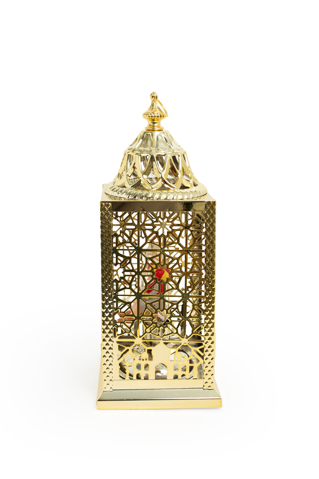 Gold Ramadan Lantern with Crescent & Sitting Sultan Figure