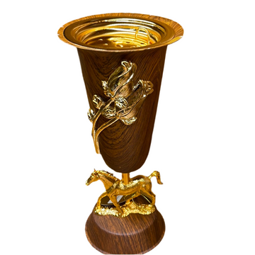 Royal Stallion Incense Burner – Wood & Gold Elegance