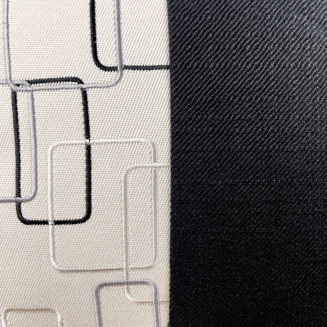 Kanz Luxe Geometric Cushion β Cream, Black & Gold (55x55cm) with Synthetic Feather Insert