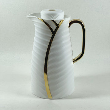 KANZ Serene – Wave Flask (White & Gold, 1L)