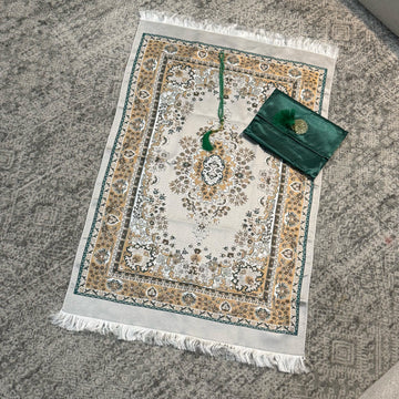KANZ Luxe Prayer Gift Set – Mat, Tasbih & Satin Pouch (5 Colours)