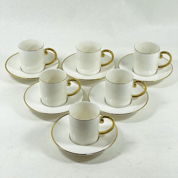 Luna Blanc – Porcelain Coffee Cup & Saucer Set (6 pcs)