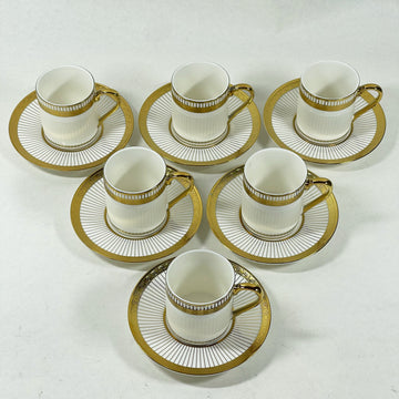 Imperial Veil – Fine Porcelain Coffee Cup & Saucer Set (6 pcs)