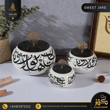 Cafe D’ Arabia Black Round Jars Coffee Cups (Black - Large)