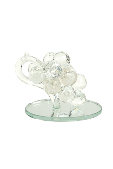 Crystal Grape Cluster Ornament on Glass Base