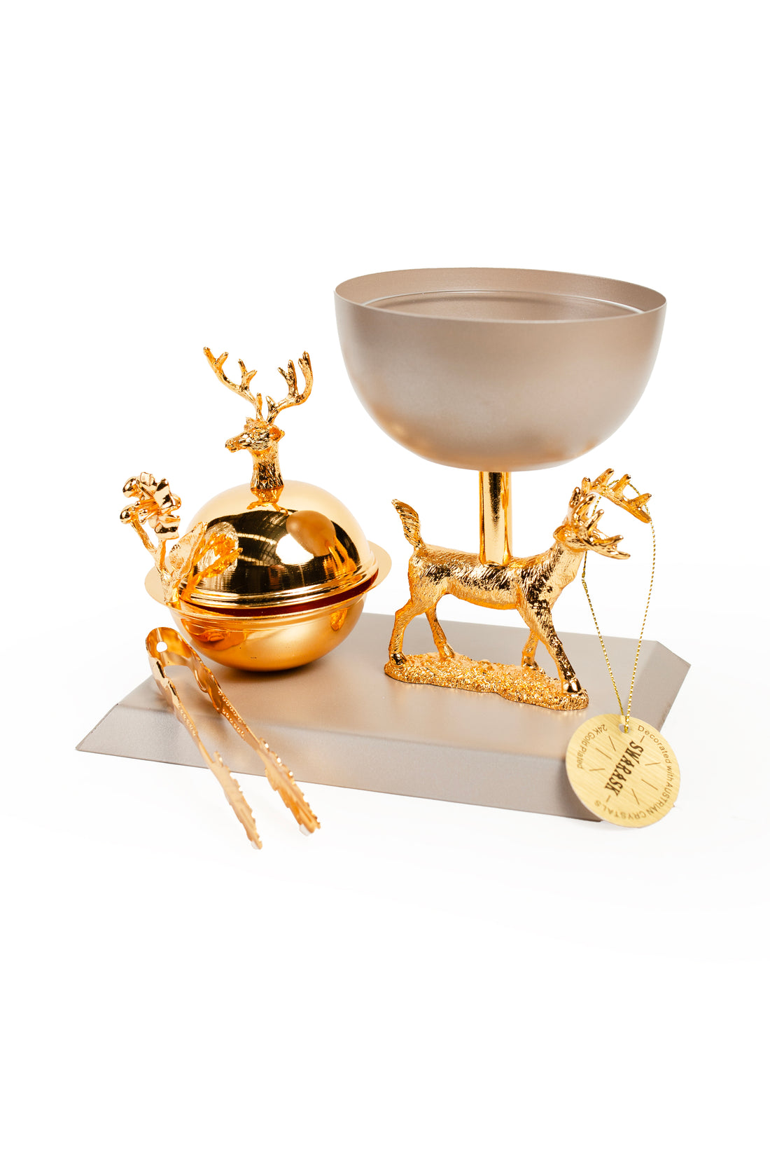 Golden Reindeer Decorative Incense & Serving Set