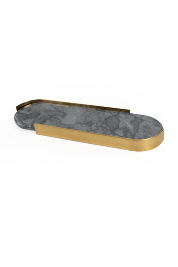 Noir Marble & Brass Slim Tray