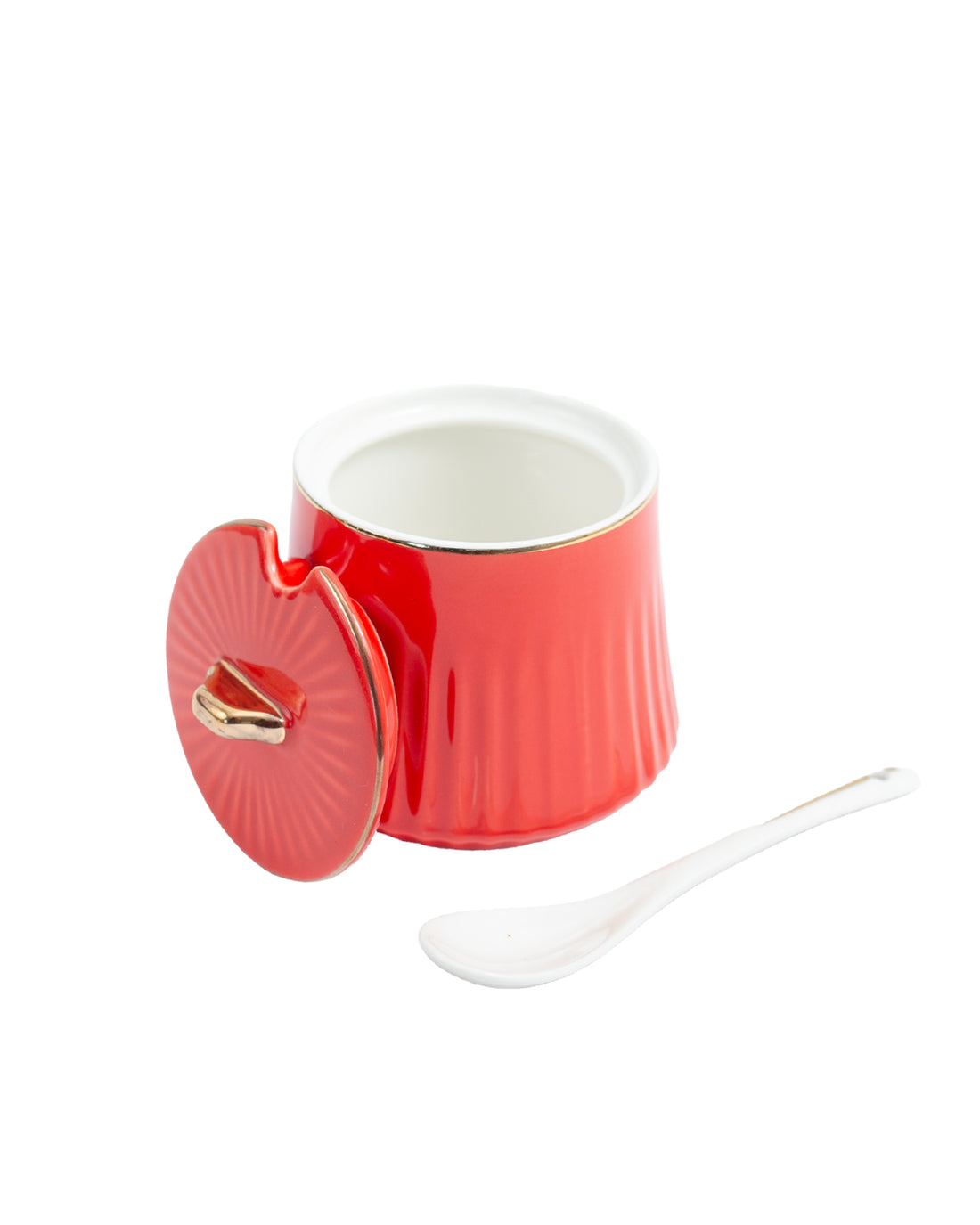 Ceramic Sugar Canister with Lid & Spoon