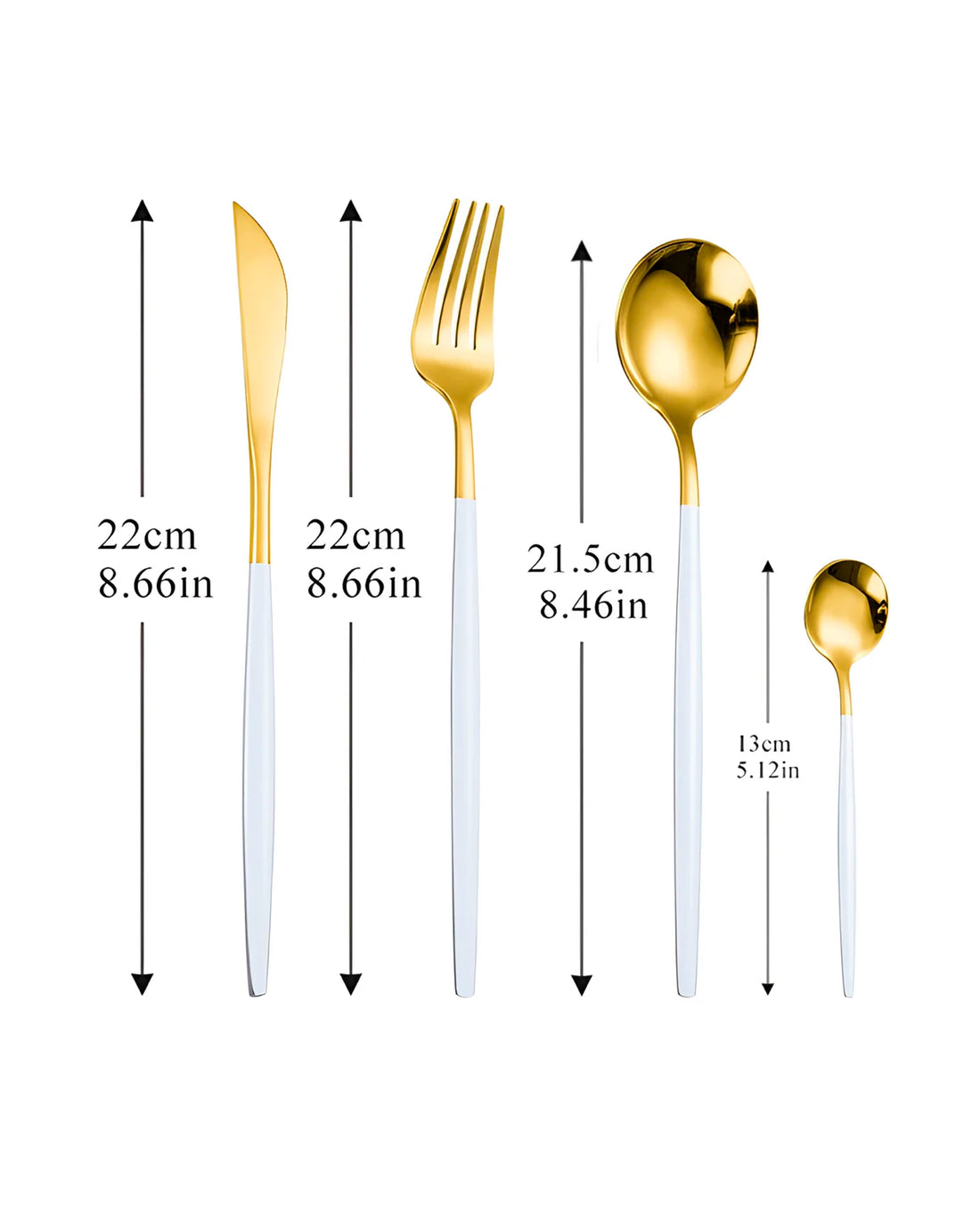 LuxeBlanc Gold 4-Piece Cutlery Set