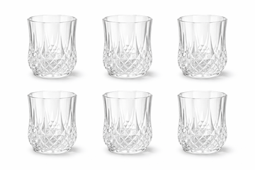 Diamond Curve Glass Tumbler Set – 290ml (6 Pieces)