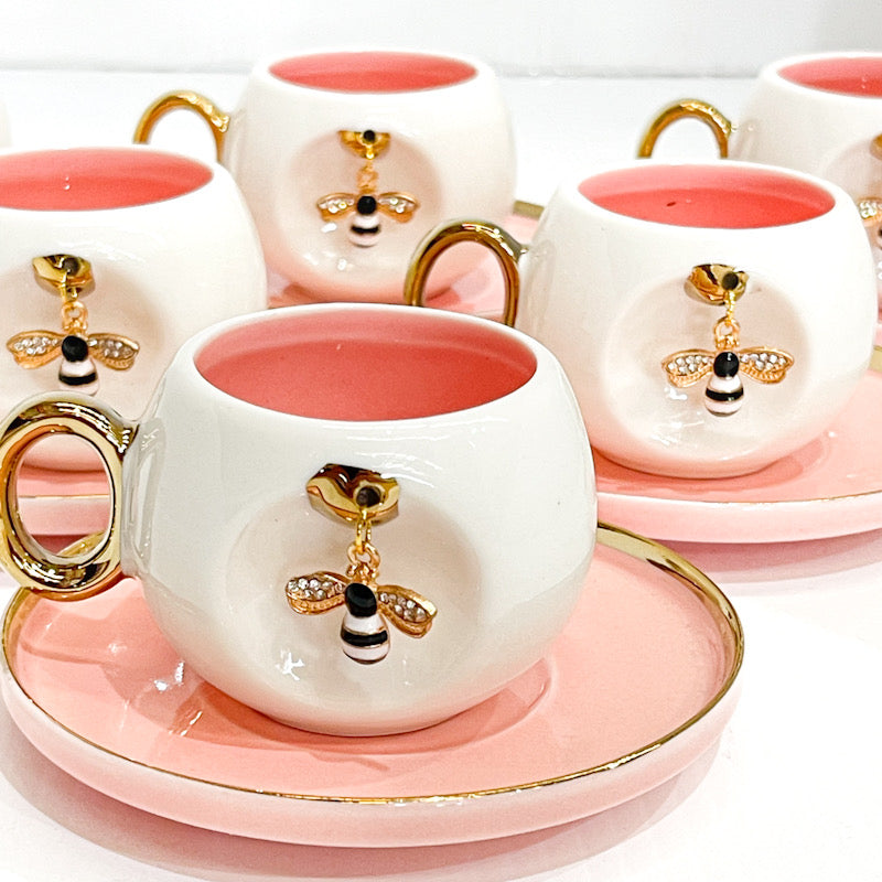 Blush Bee Coffee Cup Set