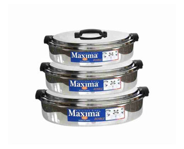 Maxima Royale Trio – Stainless Steel Insulated Hotpot Set (3500ml + 5000ml + 7500ml)