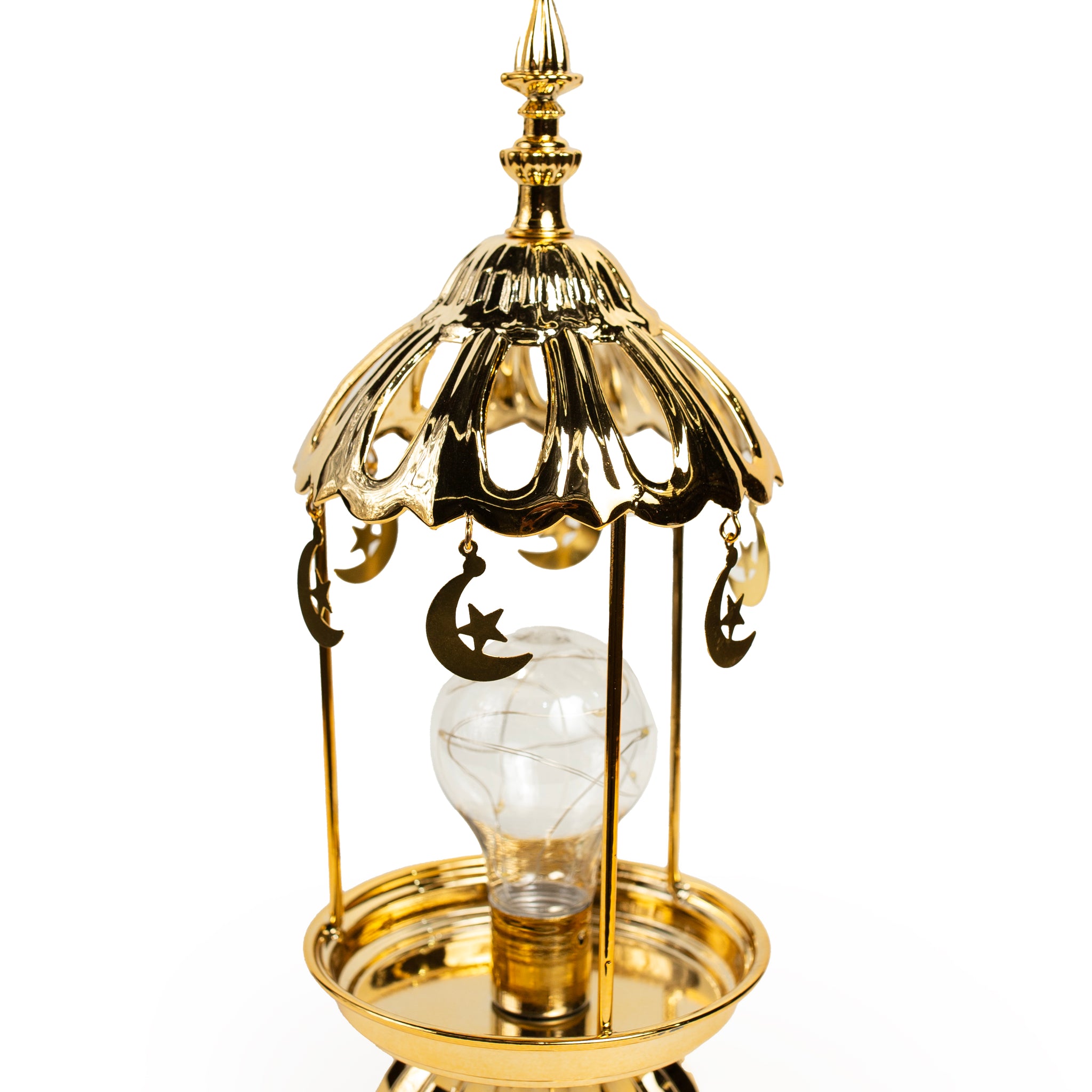 Golden Crescent Lantern Lamp