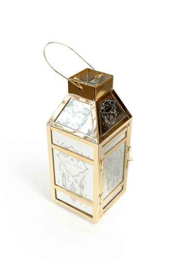 Golden Ramadan Lantern – Battery Operated LED Decorative Lamp