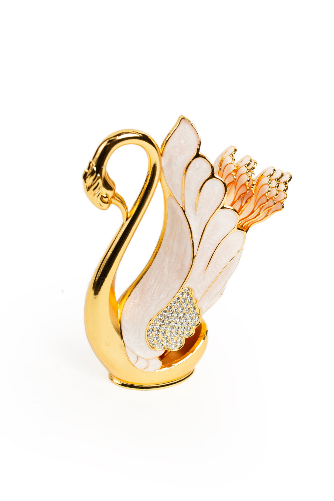 KANZ Swan Fork Set – Gold & Pearl Display (7 pcs)