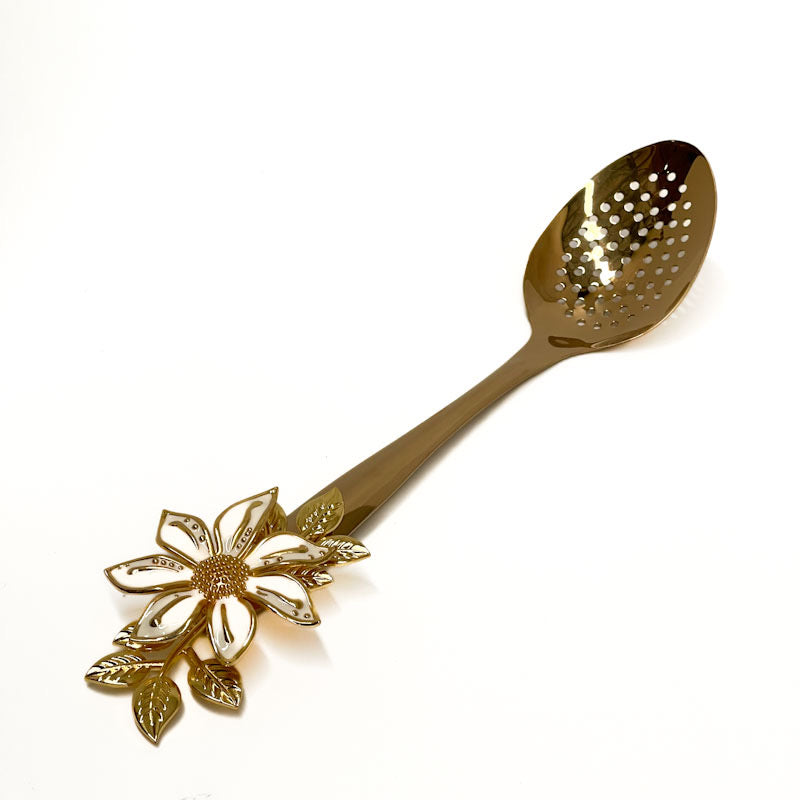 Golden Bloom Strainer Spoon