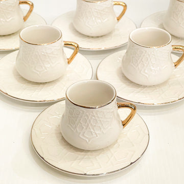 Ivory Elegance Coffee Cup Set