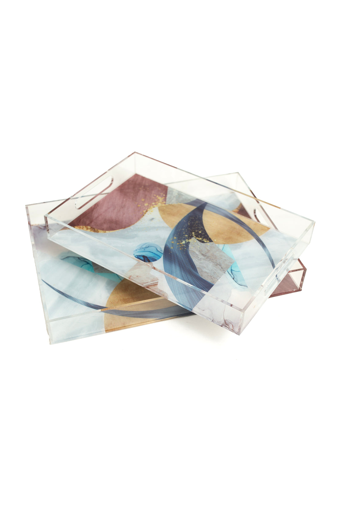 Abstract Art Acrylic Serving Trays – Set of 2