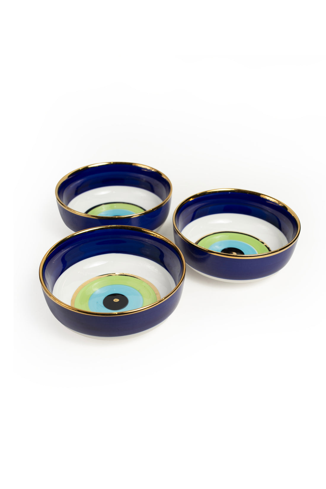 Evil Eye Ceramic Bowls – Set of 3