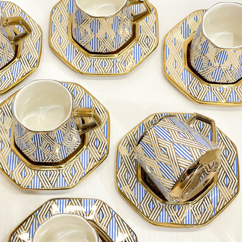 Art Deco Luxe Coffee Cup Set