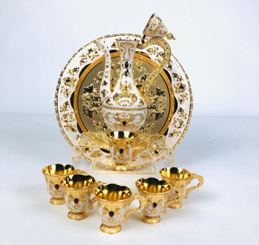 Majestic Imperial Coffee Set – Luxurious Gold & White Royal Collection