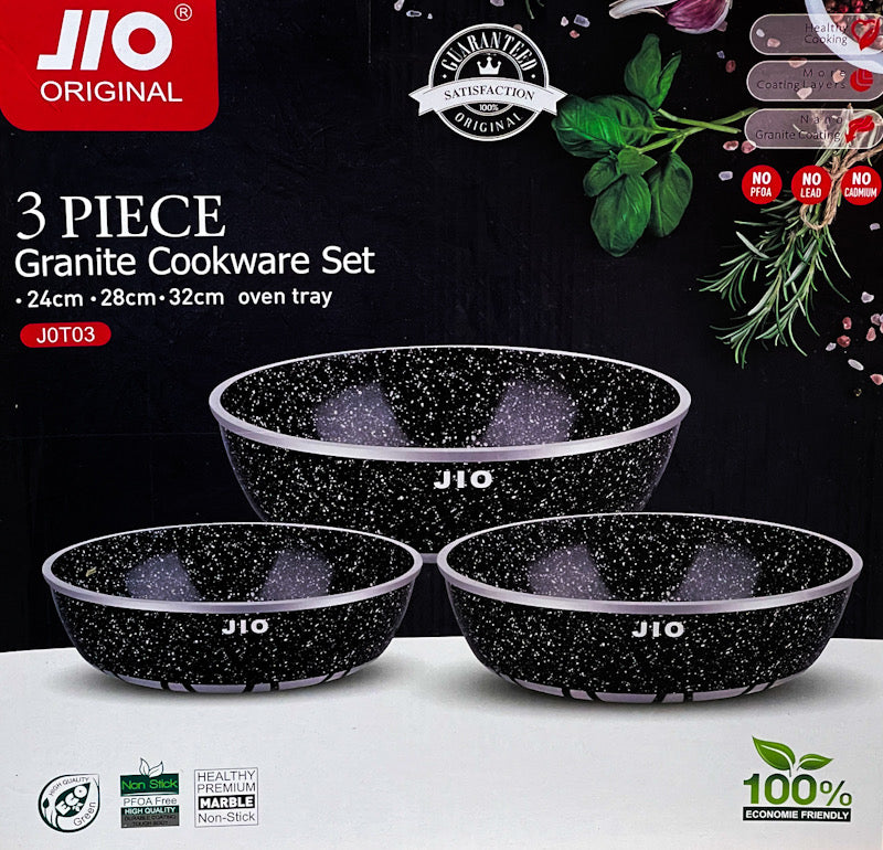 JIO Original 3-Piece Granite Non-Stick Oven Tray Set