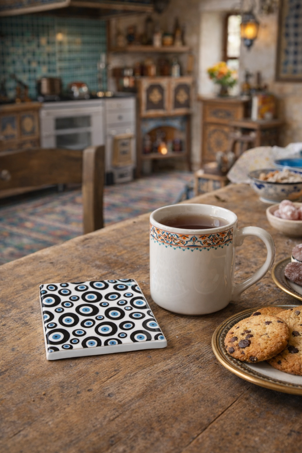 Nazar Pattern Porcelain Coaster