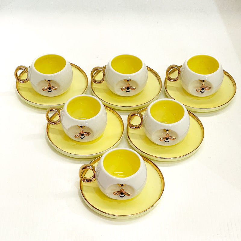 Honey Bee Turkish Coffee Cup Set