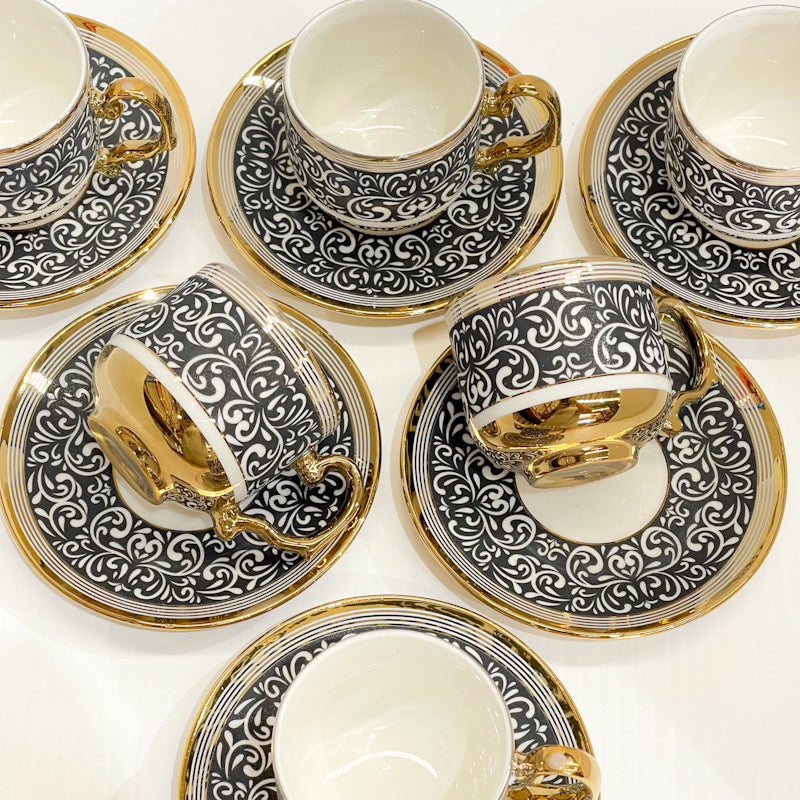 Baroque Noir Coffee Cup Set