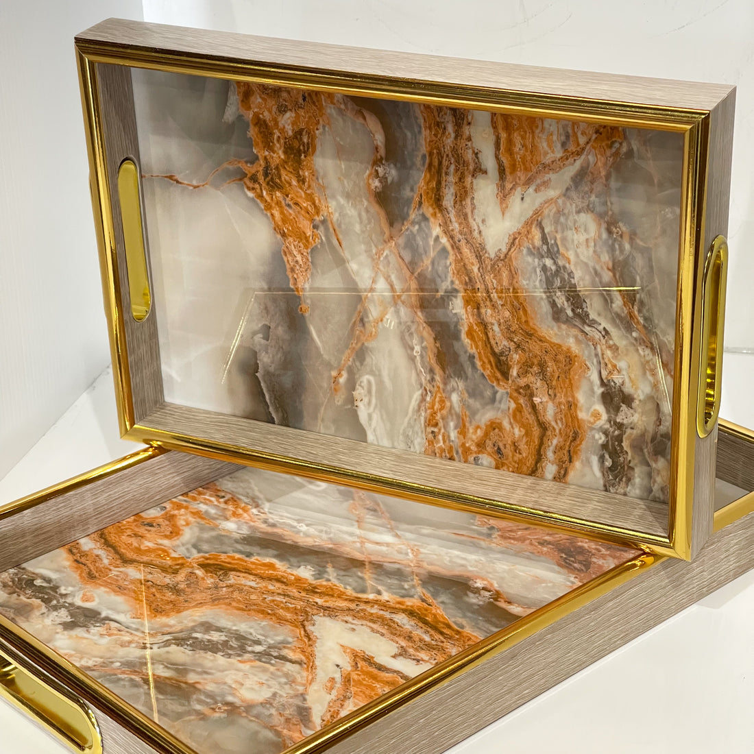 Amber Mirage – 2pc Acrylic Tray Set