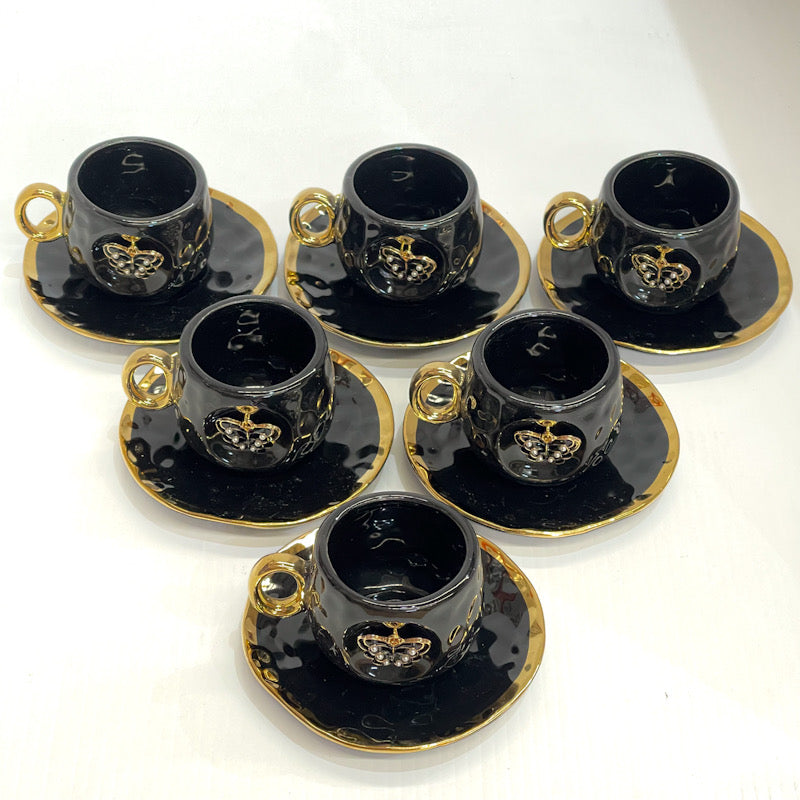 Obsidian Butterfly Coffee Cup Set