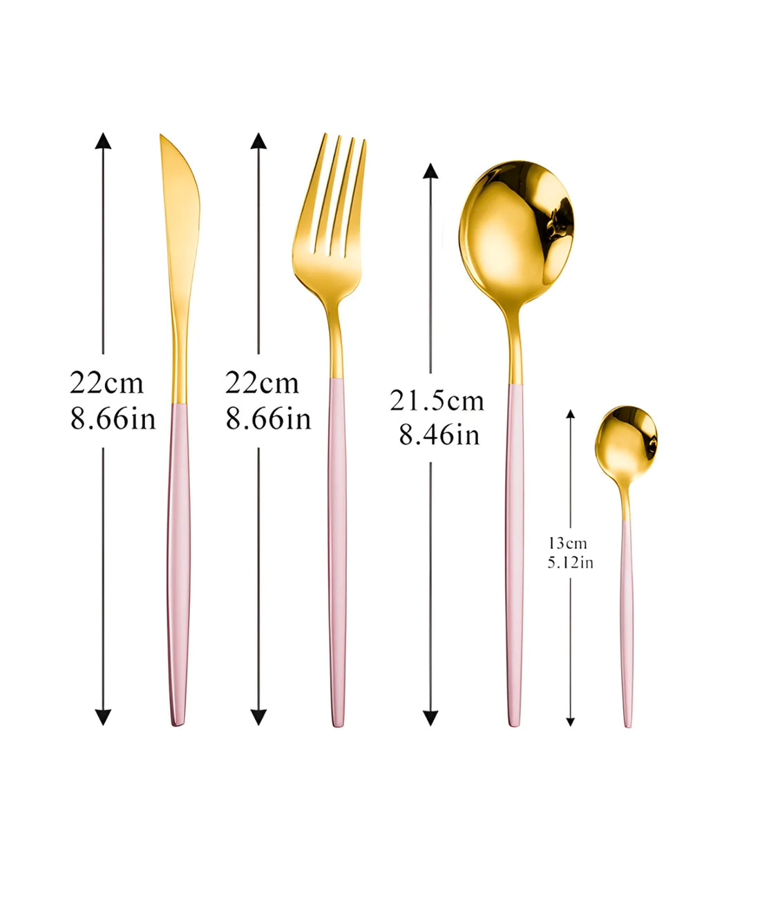 Luxe Gold/Rose Pink 4-Piece Cutlery Set