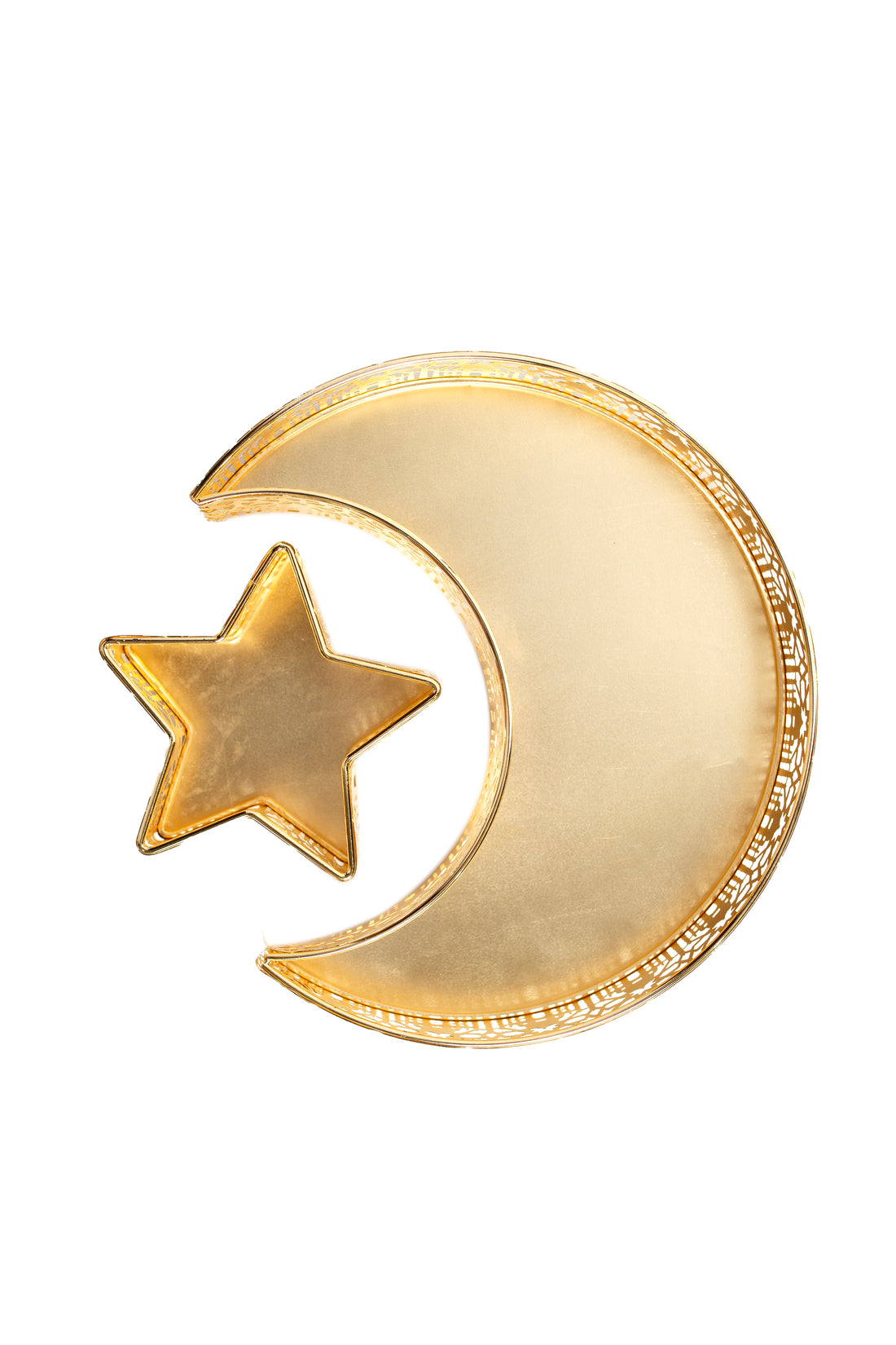Golden Crescent & Star Dessert Tray Set