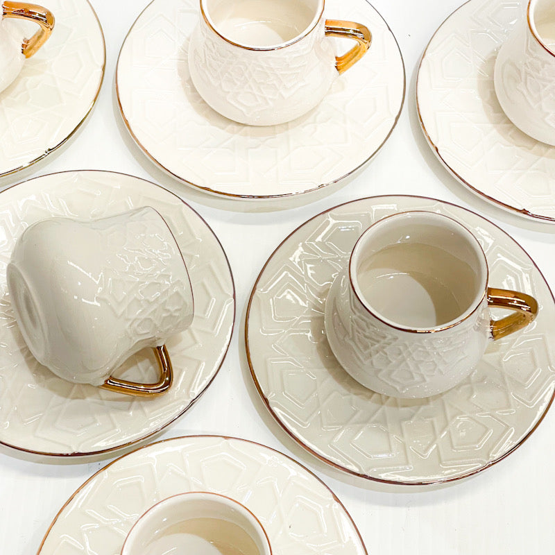 Ivory Elegance Coffee Cup Set