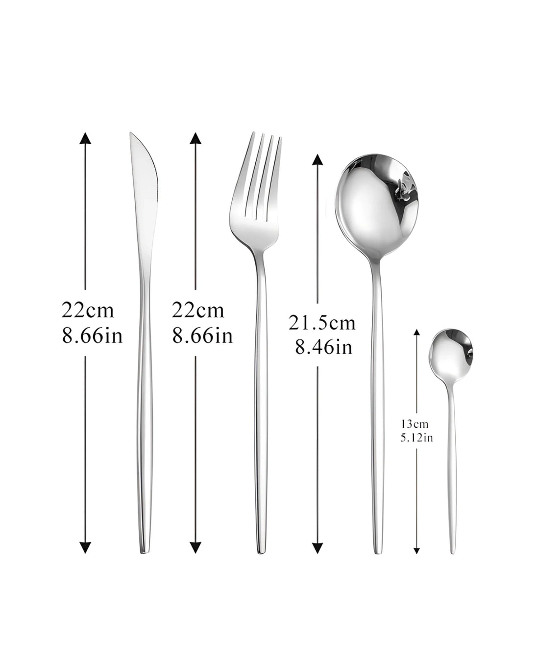 LuxeTitan Silver 4-Piece Cutlery Set