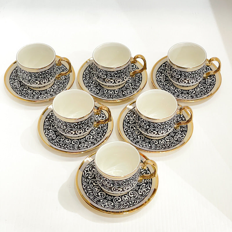 Baroque Noir Coffee Cup Set