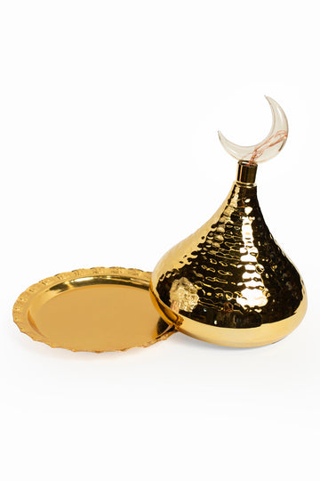 Crescent Dome Date Bowl – Hammered Gold Edition