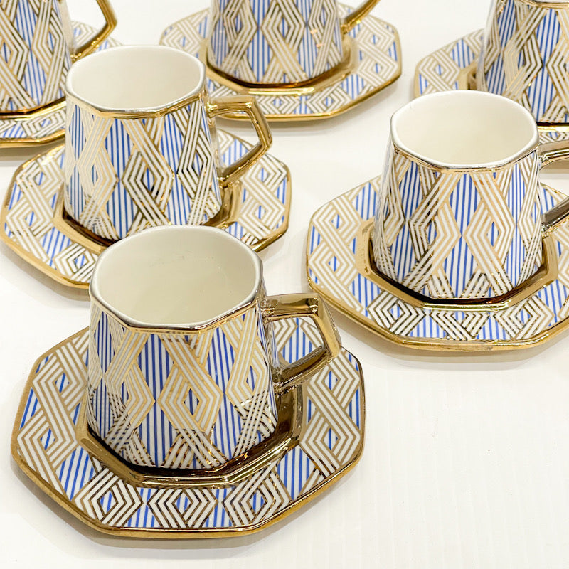 Art Deco Luxe Coffee Cup Set