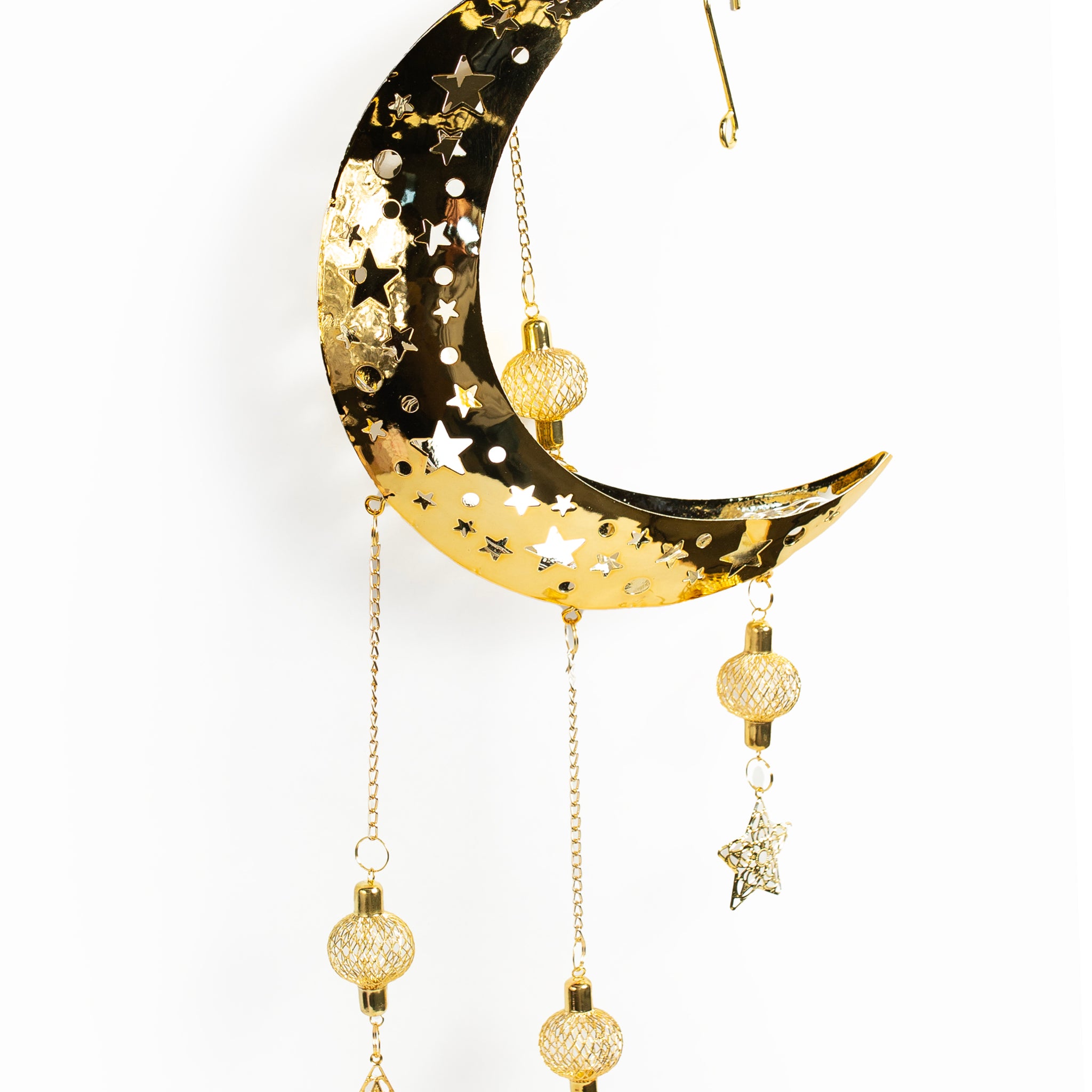Golden Crescent Hanging Lantern