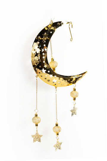 Golden Crescent Hanging Lantern