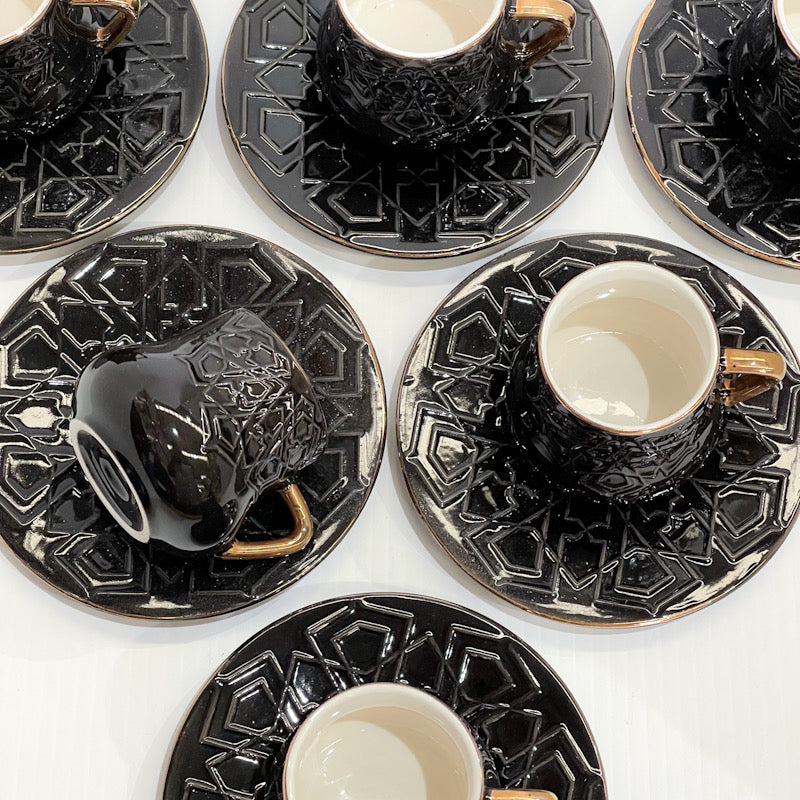 Midnight Elegance Coffee Cup Set