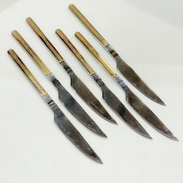 Athena Gold-Trim Dinner Knife Set – 6pcs