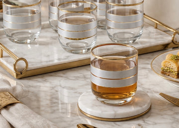Aydogan Silver Line Glass Tumbler Set (6PCS)