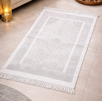 Safa Prayer Mat – Classic White Turkish Weave