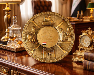 Mesopotamian Heritage Display Plate – Antique Gold
