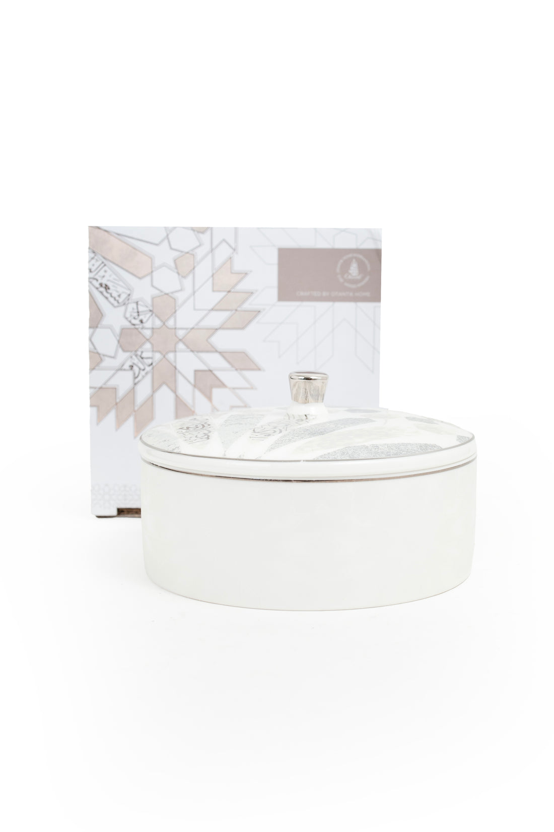 Amal Collection – Luxury Porcelain Date Bowl with Lid & Gift Box (Grey Edition)