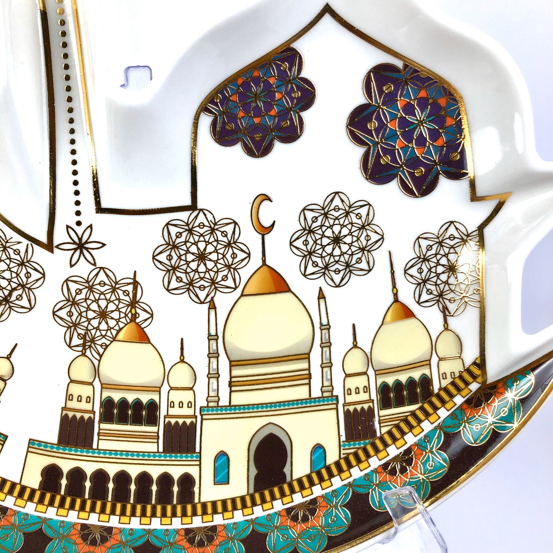 Crescent & Mosque Ceramic Serving Platter – Ramadan Special