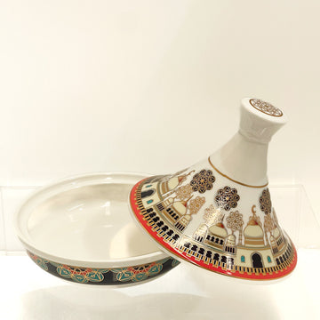 Ramadan Luxury Tagine-Style Date Bowl – Mosque & Gold Accents